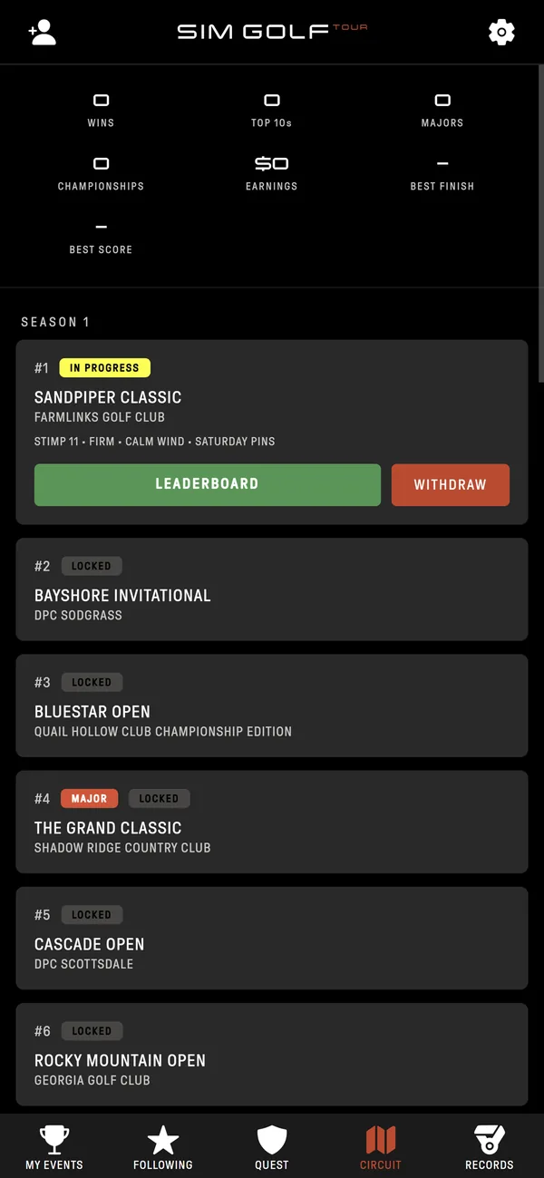 Circuit in the SGT app