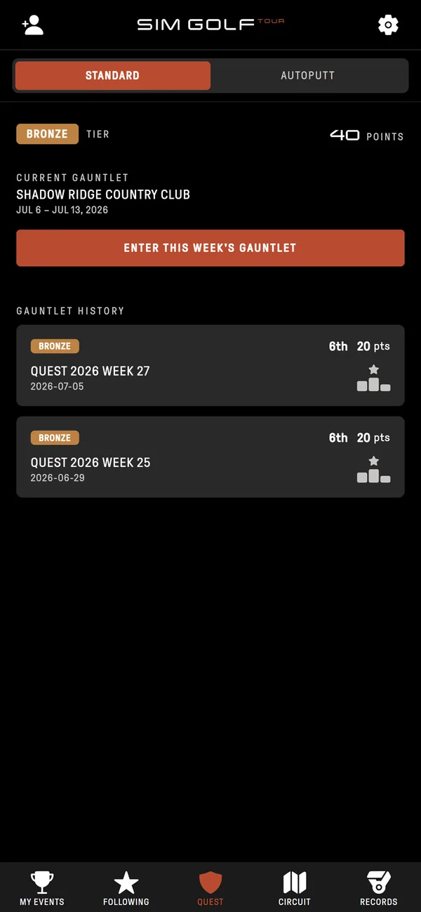 Quest & Circuit in the SGT app