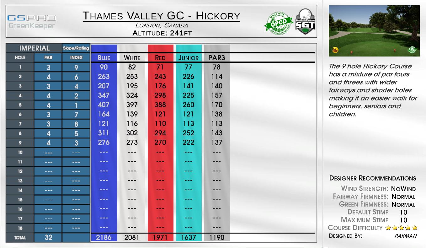 Thames Valley GC – Hickory scorecard