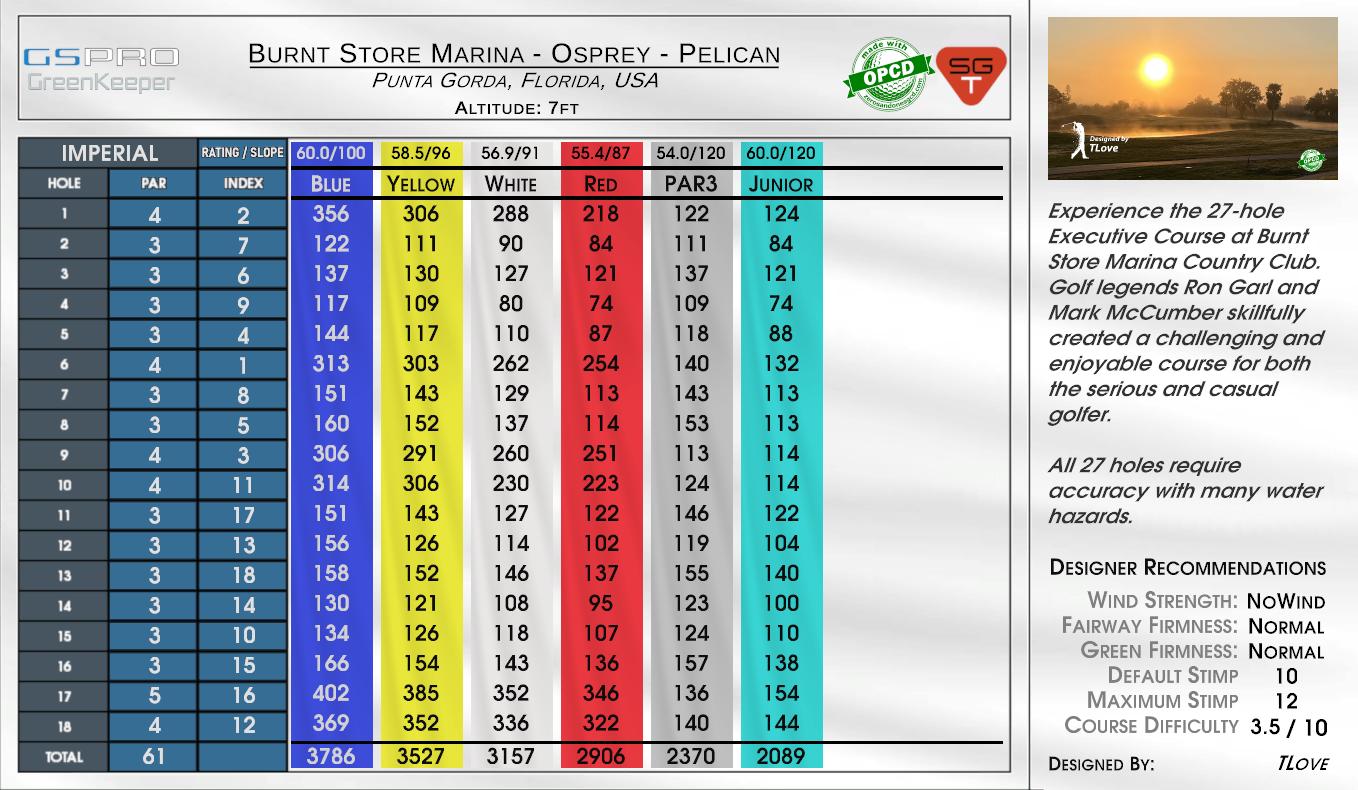Burnt Store Marina – Osprey – Pelican scorecard