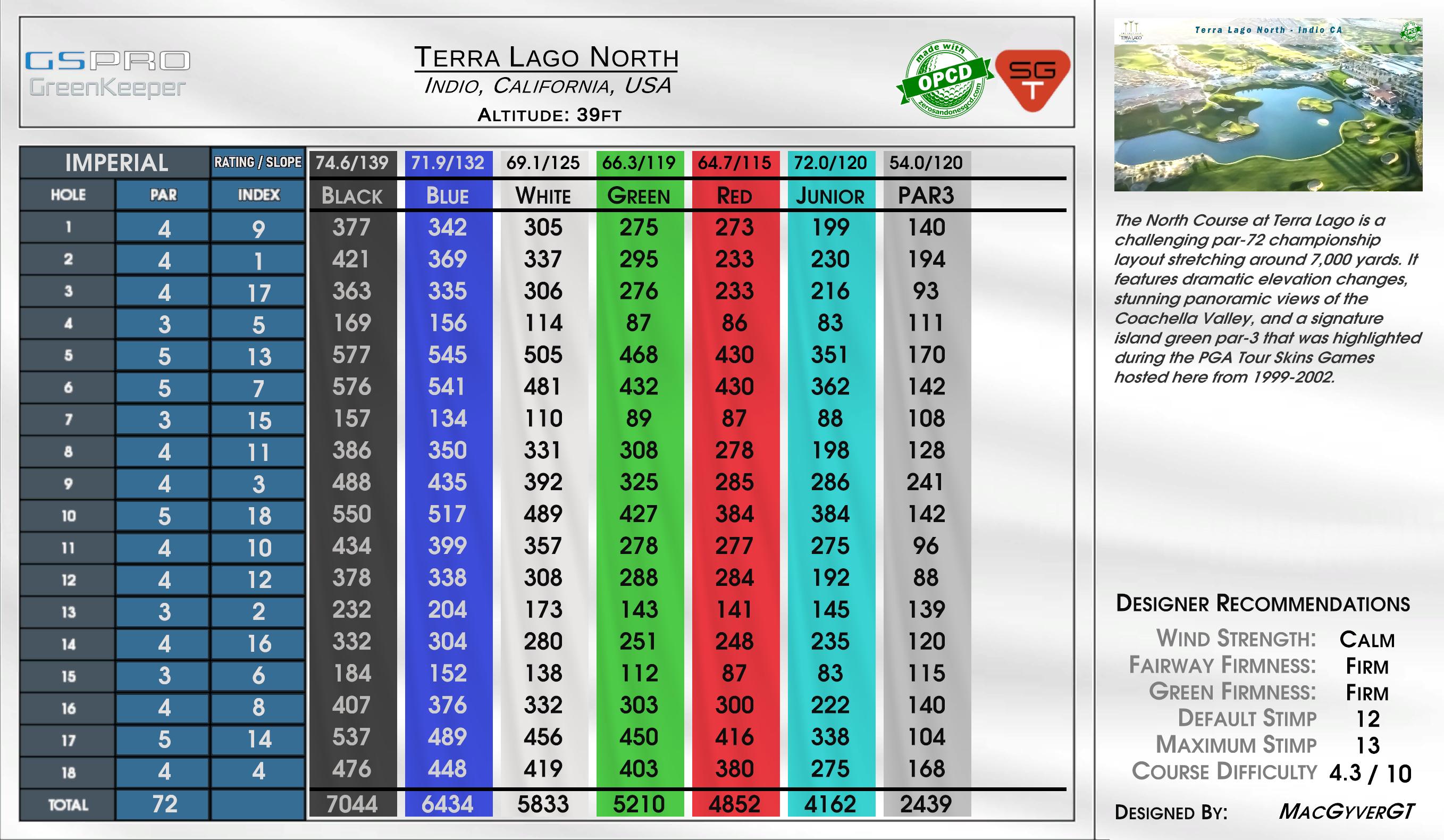 Terra Lago North scorecard