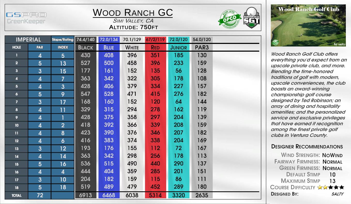Wood Ranch GC scorecard