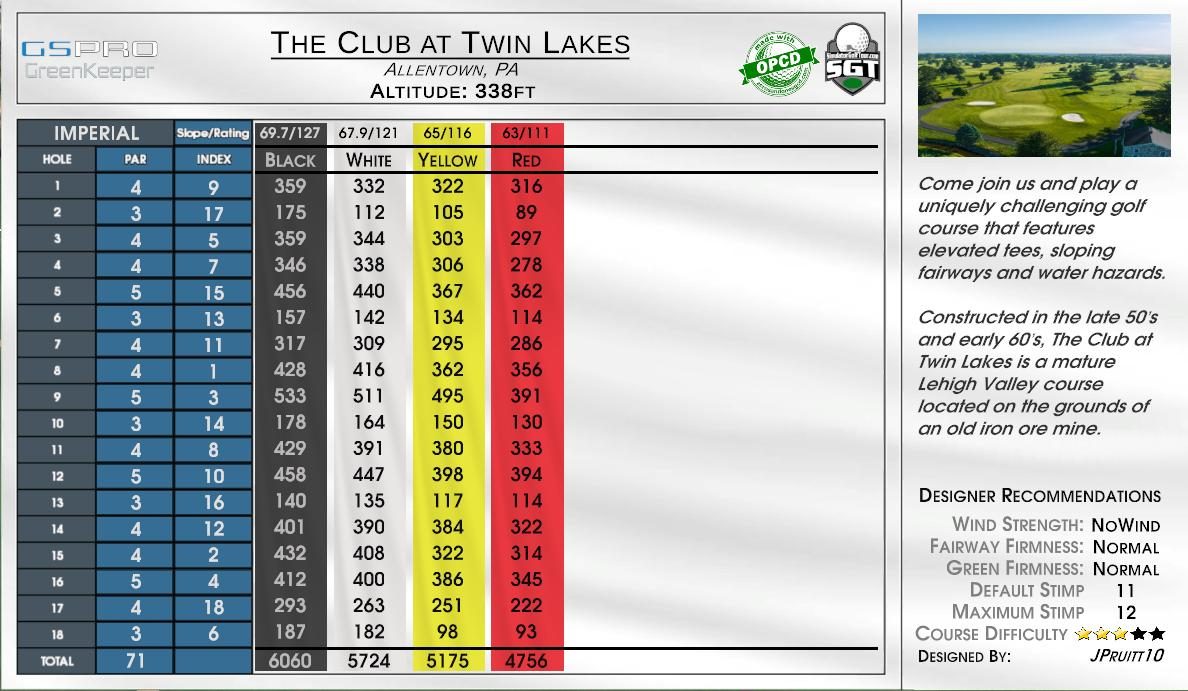 The Club at Eaglebrooke scorecard